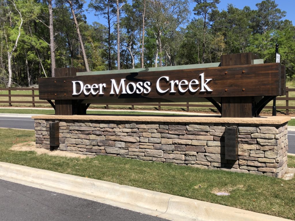 Deer Moss Creek stone sign